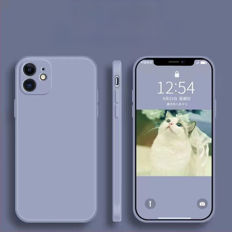 Piemērots Apple 17Promax Liquid tālruņa maciņam Iphone14Pro Straight Edge silikona 13" īpaši plānam universālam Xr maciņam