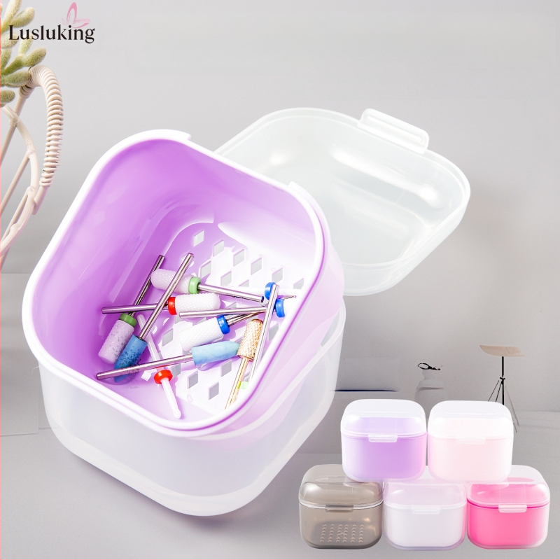 Küüne poleerimispea desinfitseerimis- ja puhastuskast Poleerimispea maniküüri tööriista desinfitseerimiskauss Filtripuhastus Alkoholi leotuskast