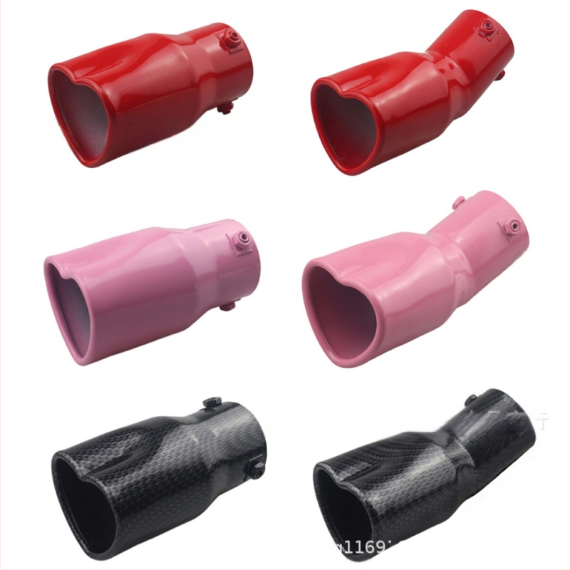 Pārrobežu karsti pārdota automašīna universāla astes kakla sabiezējums sirds formas universāls nerūsējošā tērauda cepts zils izplūdes caurule modificēts izpūtējs