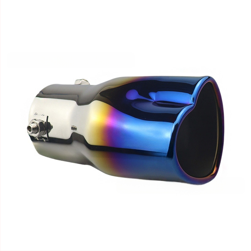 Pārrobežu karsti pārdota automašīna universāla astes kakla sabiezējums sirds formas universāls nerūsējošā tērauda cepts zils izplūdes caurule modificēts izpūtējs