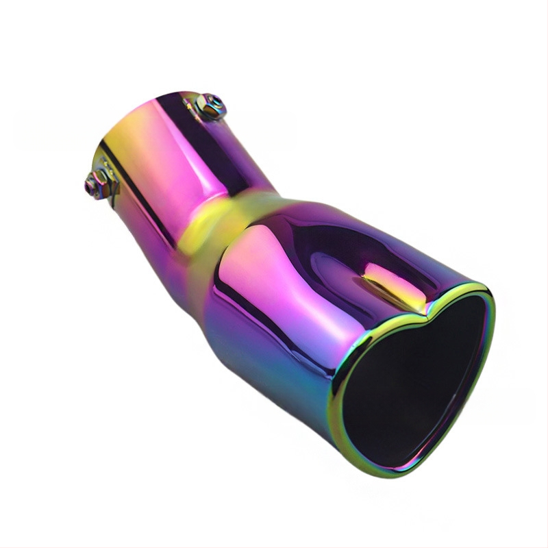 Pārrobežu karsti pārdota automašīna universāla astes kakla sabiezējums sirds formas universāls nerūsējošā tērauda cepts zils izplūdes caurule modificēts izpūtējs