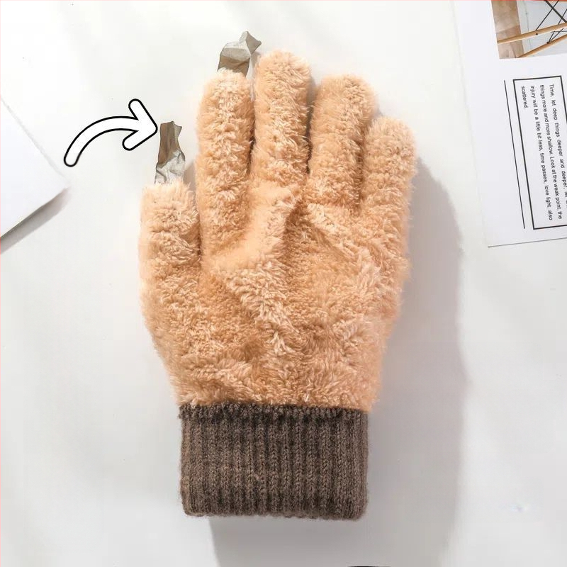 Fliisvoodriga paksendatud puutetundliku ekraaniga kindad talviseks õuesõiduks Kirde-Eesti külmakindlad jalgrattasõidu unisex õpilaste paksud kindad armastajatele