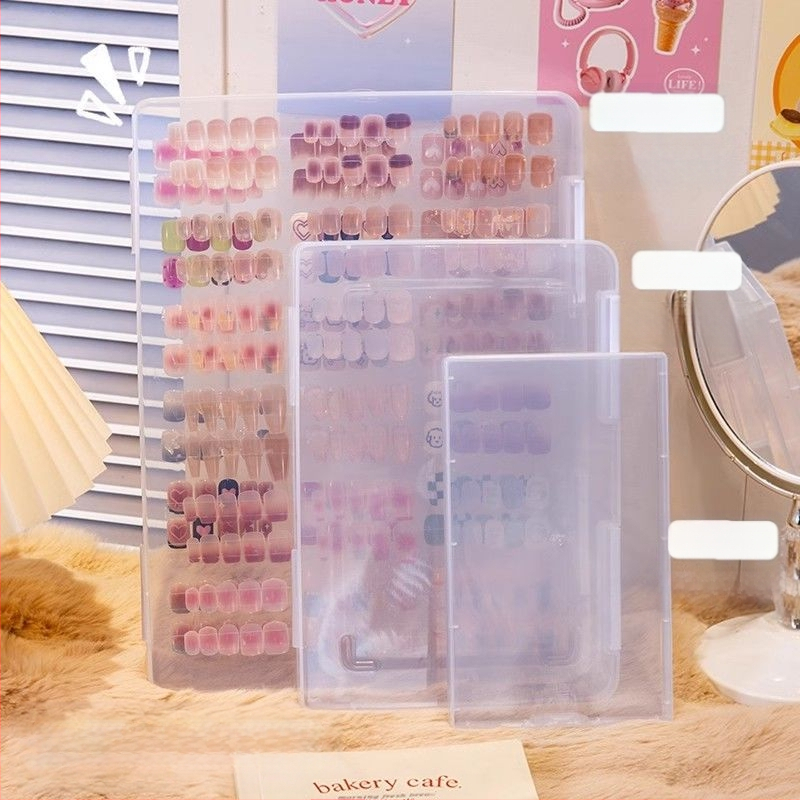 Küünekunsti kantav küünte hoiukarp tolmukindel läbipaistev hoiukorraldaja tahvel küünte stiili töö kuvamise värvikaartide raamat