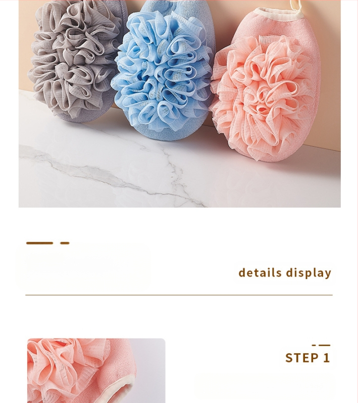 ♤ Hulgimüük kaheotstarbeline vannirätik kaks-ühes mittekahjustav nahavannirätik peene liivaga pehme vannikinnas seljale hõõrumiseks