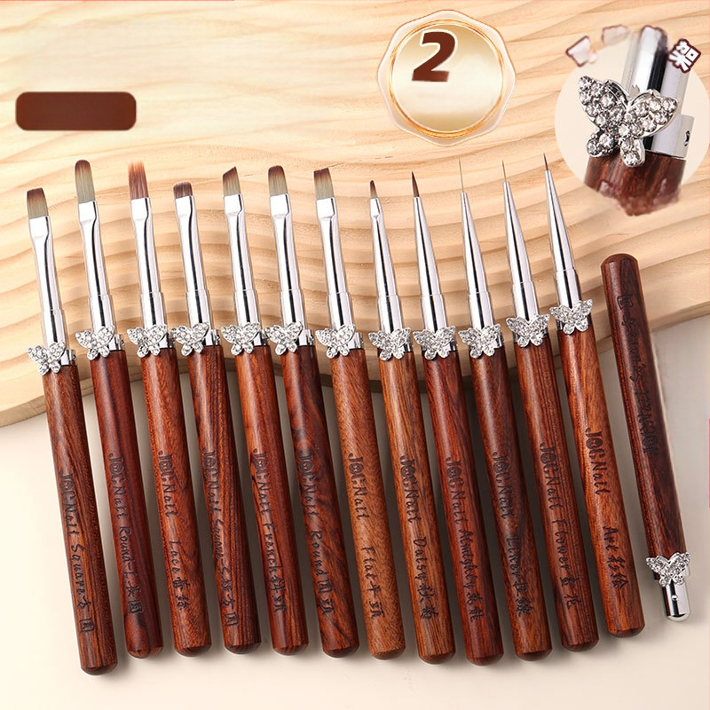 Kardamono žvaigždės formos drugelio nagų dailės teptukų rinkinys, dideli ir maži apvalūs fototerapijos teptukai, specialūs teptukai gėlių dažymui, linijų piešimui, gradientui, universalus rašiklis