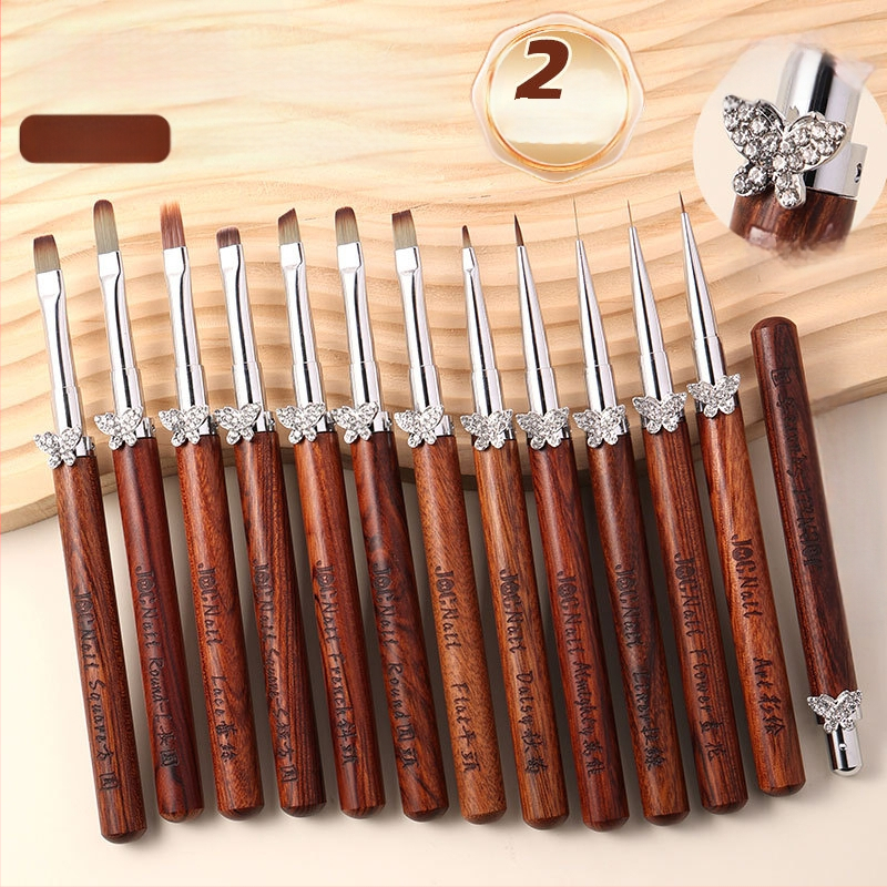 Kardamono žvaigždės formos drugelio nagų dailės teptukų rinkinys, dideli ir maži apvalūs fototerapijos teptukai, specialūs teptukai gėlių dažymui, linijų piešimui, gradientui, universalus rašiklis