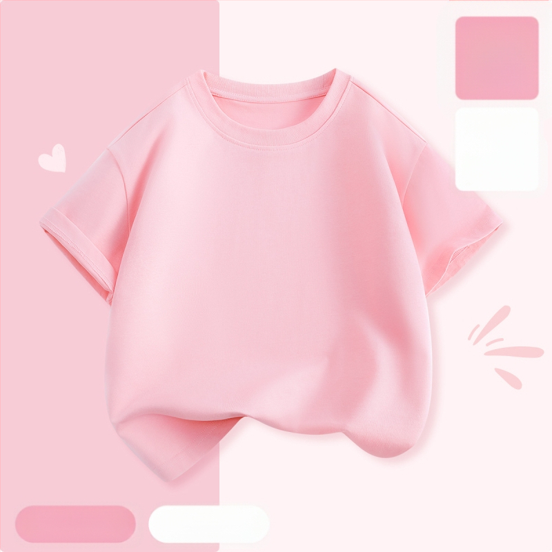 Laste lühikeste varrukatega T-särk suvi 2025 uue stiiliga tüdrukute T-särk puhtast puuvillast topp suvine tüdrukute võikaru suvekleit