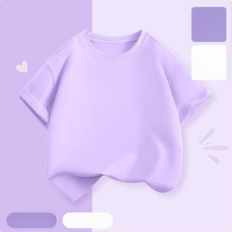 Laste lühikeste varrukatega T-särk suvi 2025 uue stiiliga tüdrukute T-särk puhtast puuvillast topp suvine tüdrukute võikaru suvekleit