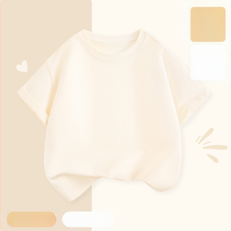 Laste lühikeste varrukatega T-särk suvi 2025 uue stiiliga tüdrukute T-särk puhtast puuvillast topp suvine tüdrukute võikaru suvekleit