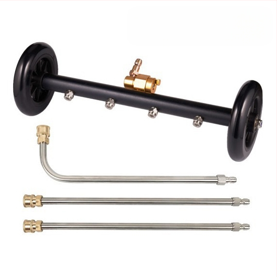 Aukšto slėgio automobilių važiuoklių valymo įrenginys su 16 colių dvigubos funkcijos važiuoklės antgaliu ir vandens šluota, 4000 PSI