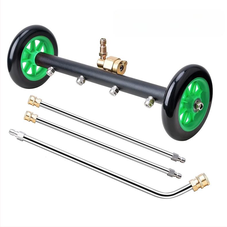 Aukšto slėgio automobilių važiuoklių valymo įrenginys su 16 colių dvigubos funkcijos važiuoklės antgaliu ir vandens šluota, 4000 PSI