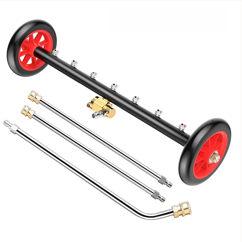 Aukšto slėgio automobilių važiuoklių valymo įrenginys su 16 colių dvigubos funkcijos važiuoklės antgaliu ir vandens šluota, 4000 PSI