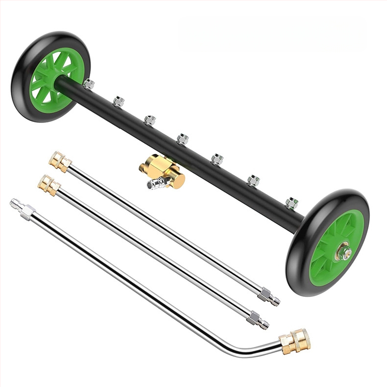 Aukšto slėgio automobilių važiuoklių valymo įrenginys su 16 colių dvigubos funkcijos važiuoklės antgaliu ir vandens šluota, 4000 PSI