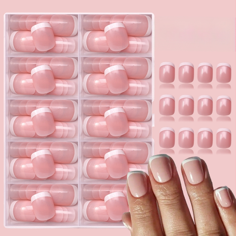 Prantsuse stiilis Wearing Armor 120 lühike värviline karbis prantsuse stiilis eemaldatav kunstküüne maniküür