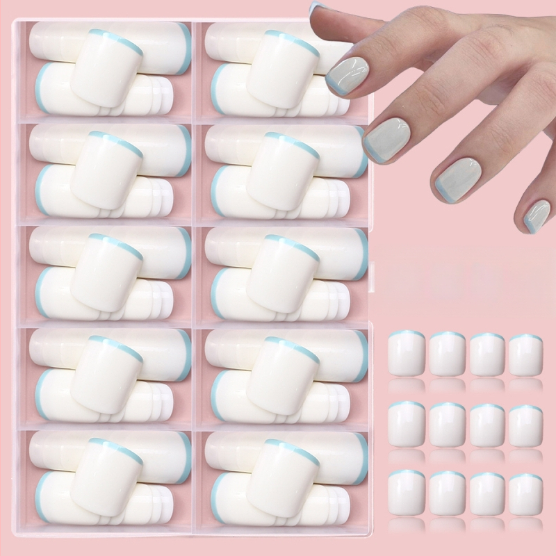 Prantsuse stiilis Wearing Armor 120 lühike värviline karbis prantsuse stiilis eemaldatav kunstküüne maniküür