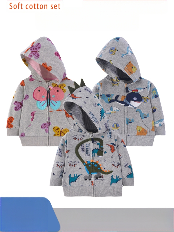 Tehase piiriülene uus unisex laste kampsun kevadel ja sügisel lastele lääne stiilis vabaaja kapuutsiga särk, beebijakk