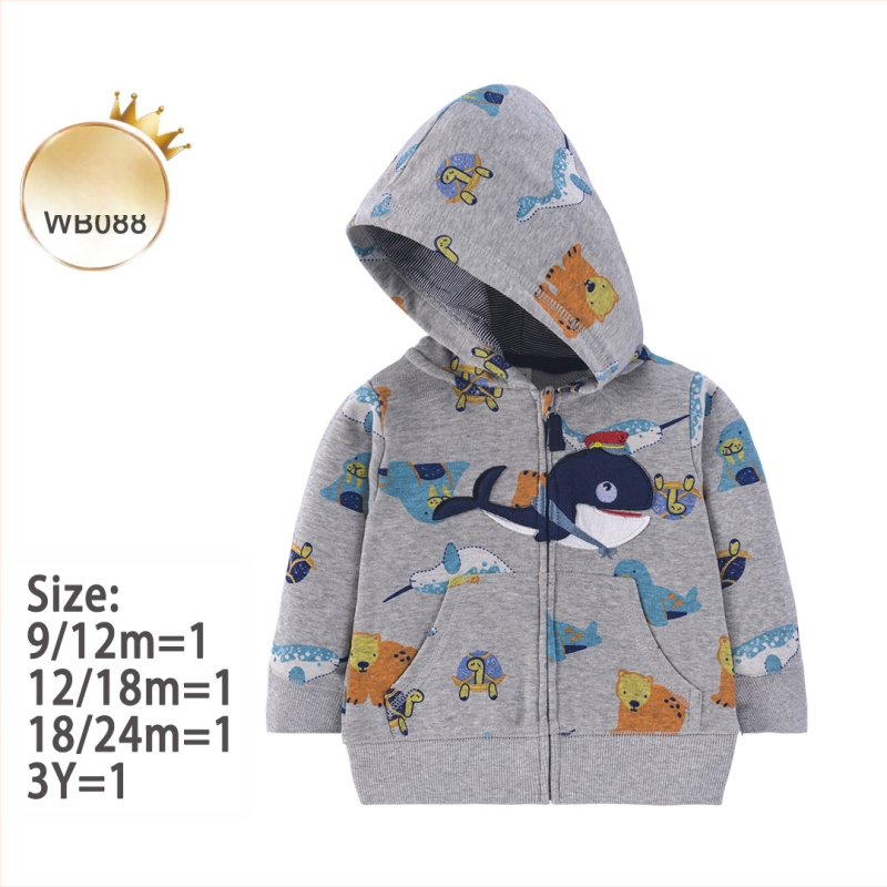 Tehase piiriülene uus unisex laste kampsun kevadel ja sügisel lastele lääne stiilis vabaaja kapuutsiga särk, beebijakk