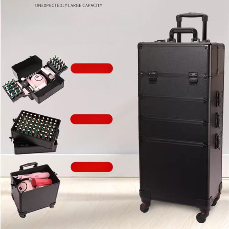Professionaalne käru kosmeetikakott kaasaskantav suure mahutavusega meik maniküür tätoveeringu salong ilu poolpüsiv mitmekihiline tööriistakast
