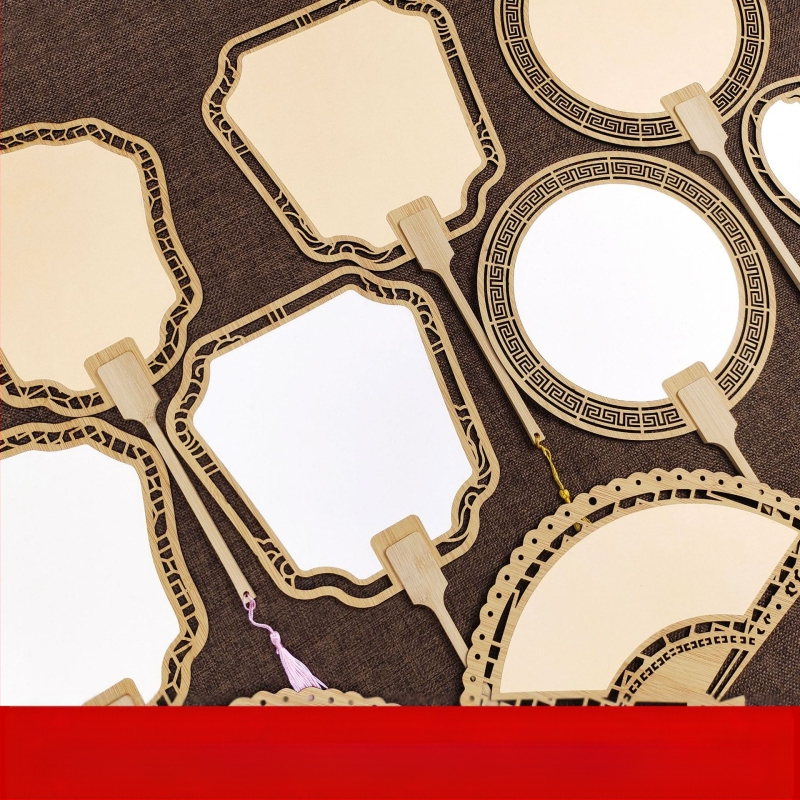 Klassikaline õõnes Xuan paberventilaator kahepoolne tühi isetegemise hiina maali käsitsi maalitud kalligraafia poolküpsetatud ventilaator õueventilaator