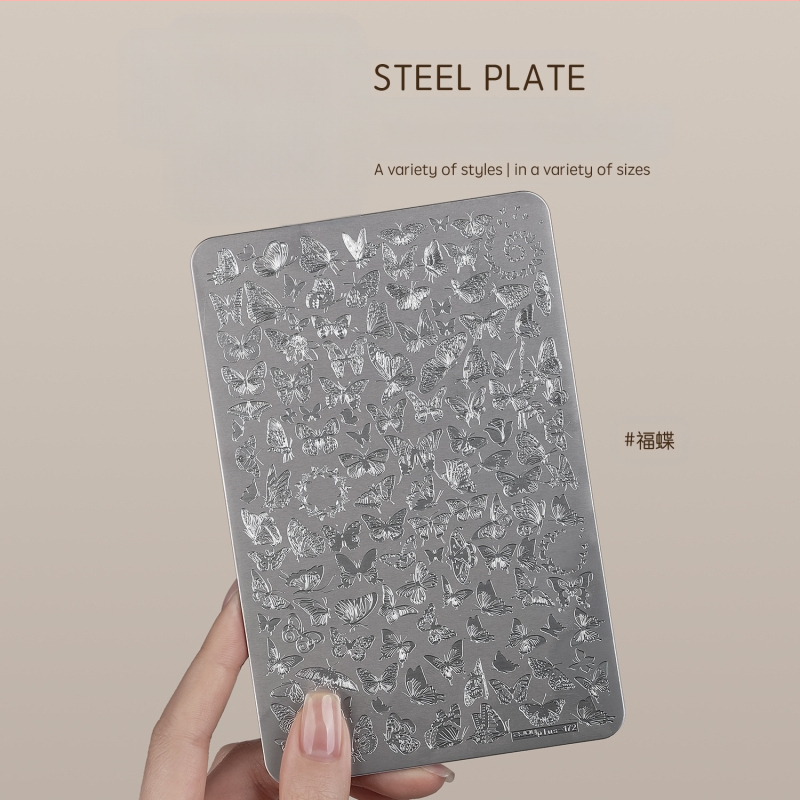 Gaoy Goya küünekunsti trükkimine terasplaadi vorm pitsist liblikamustriga lille Guofeng ülekandetööriist silikoontempel