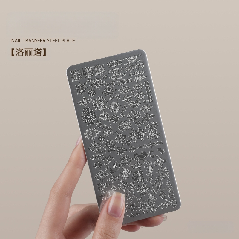 Gaoy Goya küünekunsti trükkimine terasplaadi vorm pitsist liblikamustriga lille Guofeng ülekandetööriist silikoontempel