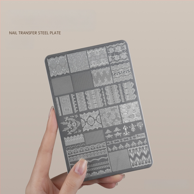 Gaoy Goya küünekunsti trükkimine terasplaadi vorm pitsist liblikamustriga lille Guofeng ülekandetööriist silikoontempel