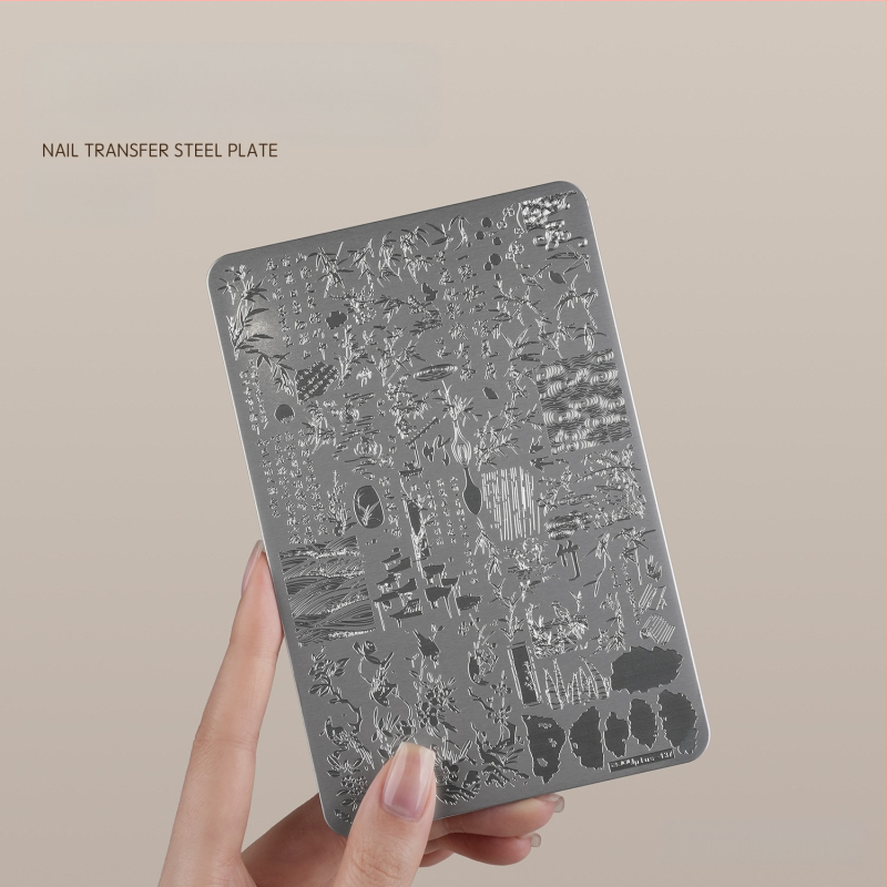 Gaoy Goya küünekunsti trükkimine terasplaadi vorm pitsist liblikamustriga lille Guofeng ülekandetööriist silikoontempel