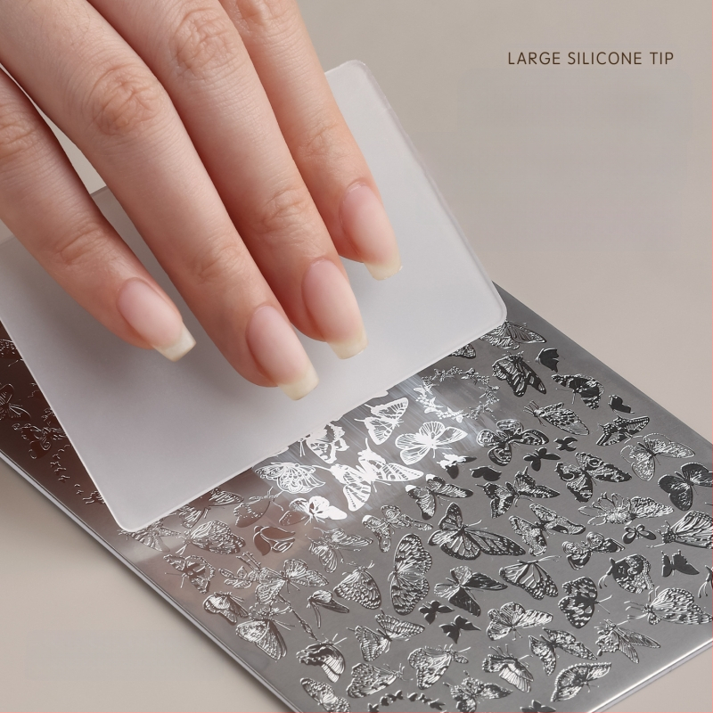 Gaoy Goya küünekunsti trükkimine terasplaadi vorm pitsist liblikamustriga lille Guofeng ülekandetööriist silikoontempel