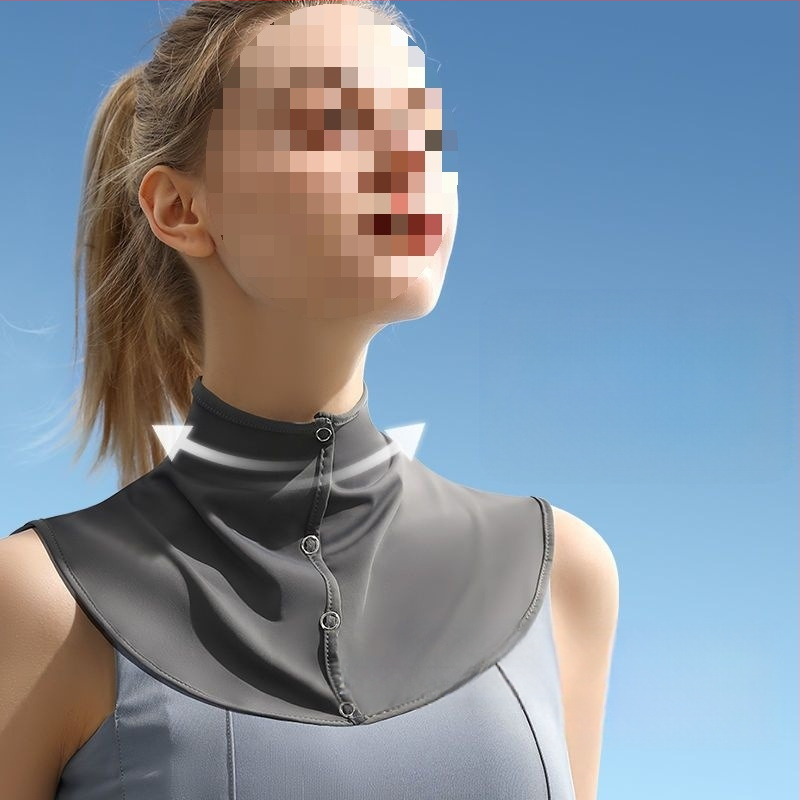 Siidsall suvine päikesekaitsega sall naistele jääsiidist õhuke sall õues sõitmiseks UV-kaitsega kaelakaitse võltskrae kaelakate