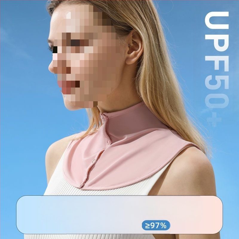 Siidsall suvine päikesekaitsega sall naistele jääsiidist õhuke sall õues sõitmiseks UV-kaitsega kaelakaitse võltskrae kaelakate