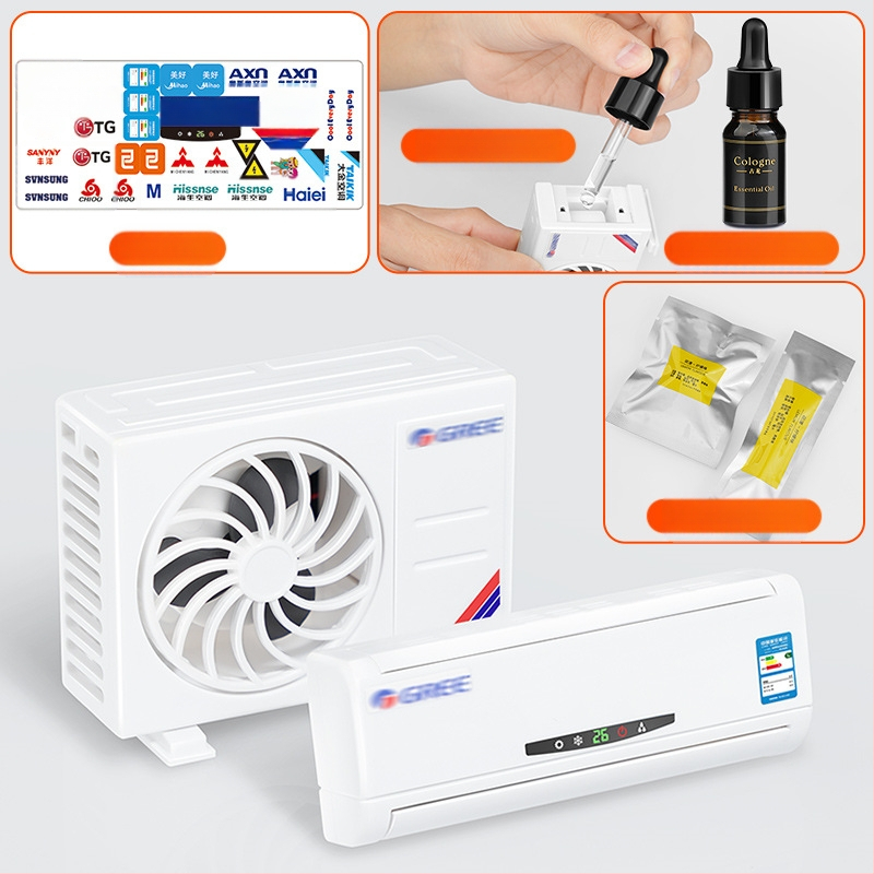 Mini-kliimaseadme mudel autos, keskkonsool, autokaunistustarbed, autokaunistused, päikeseenergia 2025. aasta uus mudel