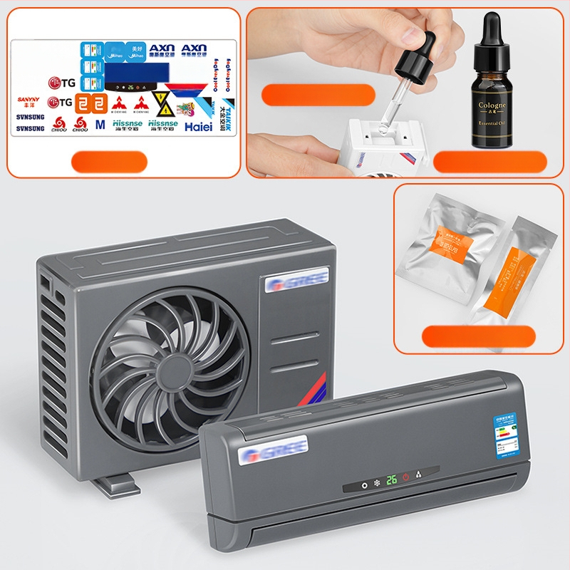 Mini-kliimaseadme mudel autos, keskkonsool, autokaunistustarbed, autokaunistused, päikeseenergia 2025. aasta uus mudel