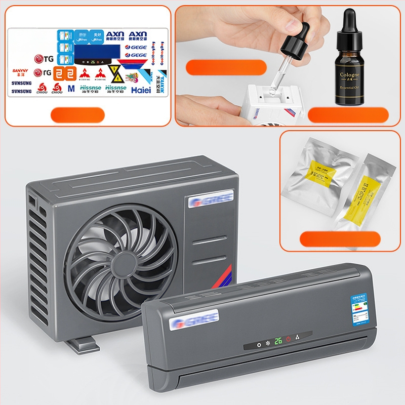 Mini-kliimaseadme mudel autos, keskkonsool, autokaunistustarbed, autokaunistused, päikeseenergia 2025. aasta uus mudel