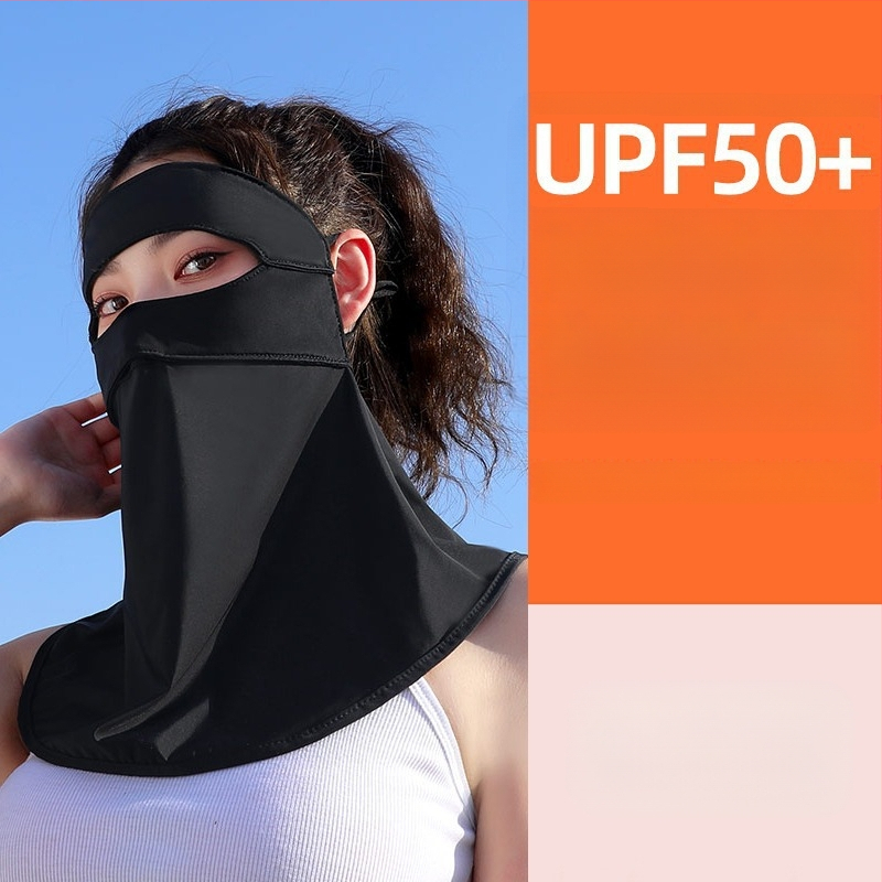 Täisnäo päikesekaitsekreem UV-kaitsega jääsiidist näomask ratsutavatele naistele päikesevarju näole Gini kaelale näo silmanurga mask