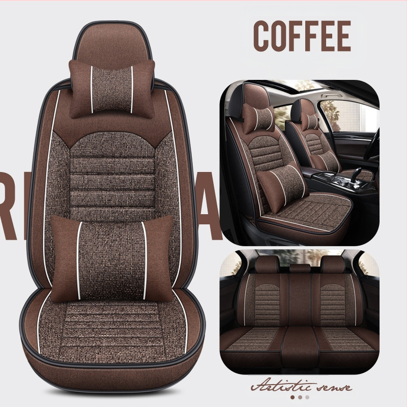 23 uut kõikehõlmavat neljavärvilist jämedat kanepist autoistmepatja. Four Seasons viiekohaline universaalne istmepadi, hulgimüügiekspordi põlvkond.