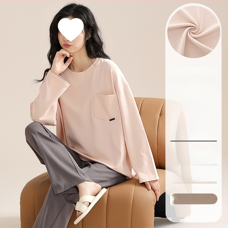 Pidžaamad Puuvillased pikkade varrukatega pulloverid Uus stiil Naiste koduriided ülikonnad pluss-suuruses kevad- ja sügispüksid Tüdrukute vabaaja armsad püksid