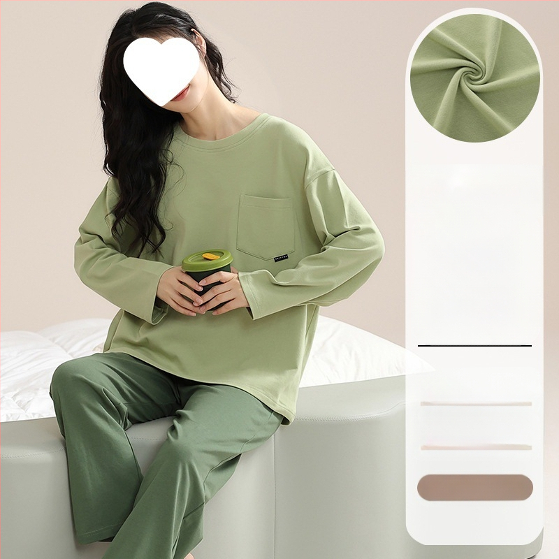 Pidžaamad Puuvillased pikkade varrukatega pulloverid Uus stiil Naiste koduriided ülikonnad pluss-suuruses kevad- ja sügispüksid Tüdrukute vabaaja armsad püksid