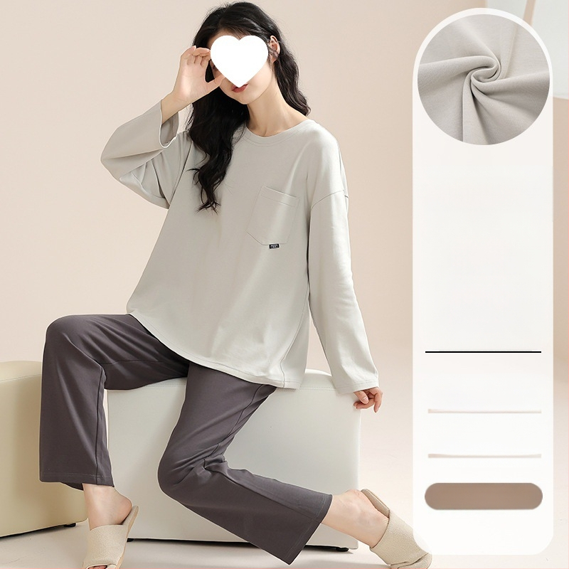 Pidžaamad Puuvillased pikkade varrukatega pulloverid Uus stiil Naiste koduriided ülikonnad pluss-suuruses kevad- ja sügispüksid Tüdrukute vabaaja armsad püksid