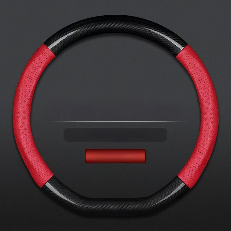 Hulgimüük auto rooliratta kate piiriülene hingav süsinikkiust sportmudel nelja aastaaja universaalne libisemisvastane mugav kulumiskindel käepideme kate