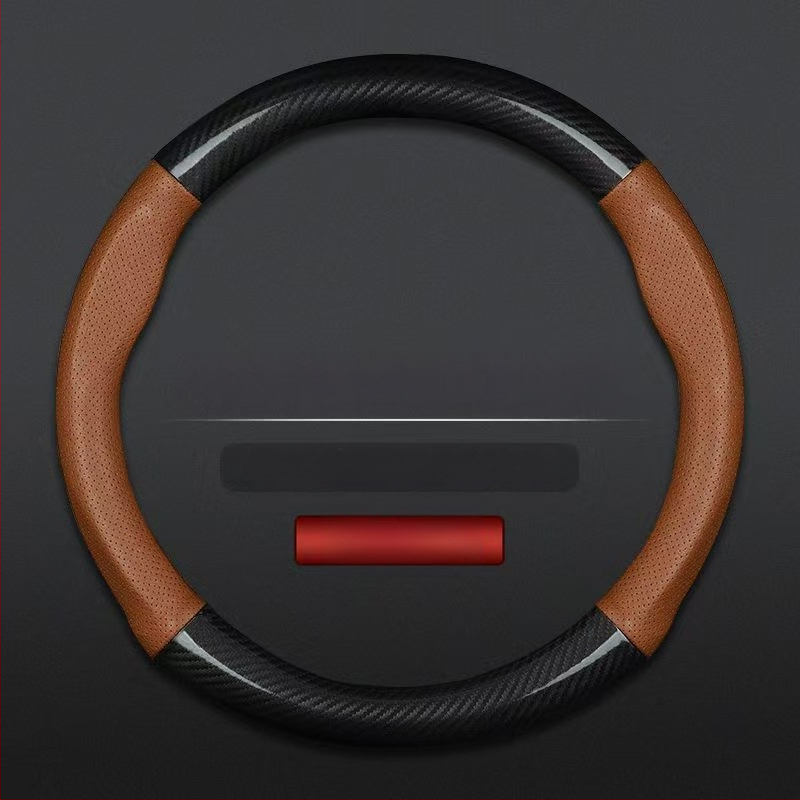 Hulgimüük auto rooliratta kate piiriülene hingav süsinikkiust sportmudel nelja aastaaja universaalne libisemisvastane mugav kulumiskindel käepideme kate