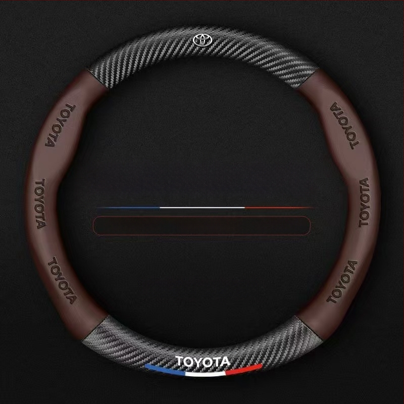 Nagykereskedelmi autó kormánykerék borítás határokon átnyúló lélegző szénszálas sportmodell négy évszakos univerzális csúszásgátló kényelmes kopásálló fogantyúborítás