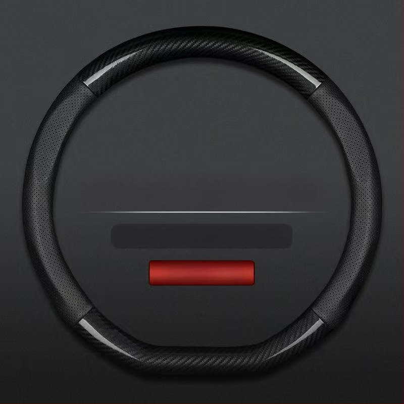 Nagykereskedelmi autó kormánykerék borítás határokon átnyúló lélegző szénszálas sportmodell négy évszakos univerzális csúszásgátló kényelmes kopásálló fogantyúborítás