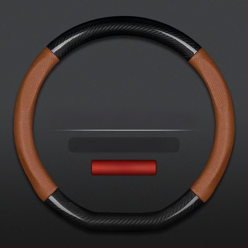 Nagykereskedelmi autó kormánykerék borítás határokon átnyúló lélegző szénszálas sportmodell négy évszakos univerzális csúszásgátló kényelmes kopásálló fogantyúborítás