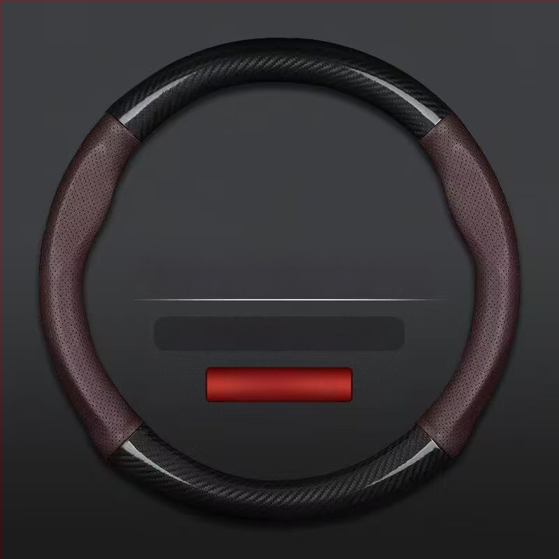 Nagykereskedelmi autó kormánykerék borítás határokon átnyúló lélegző szénszálas sportmodell négy évszakos univerzális csúszásgátló kényelmes kopásálló fogantyúborítás