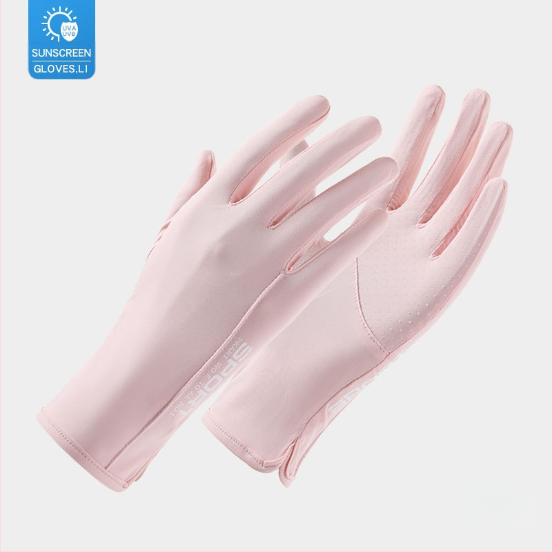 Suvised jääsiidist kindad, õhukesed lühikesed naiste õues kasutatavad jahedad hingavad päikesekaitse UV-kaitsega suvised päikesekaitsekindad