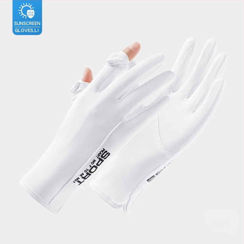 Suvised jääsiidist kindad, õhukesed lühikesed naiste õues kasutatavad jahedad hingavad päikesekaitse UV-kaitsega suvised päikesekaitsekindad