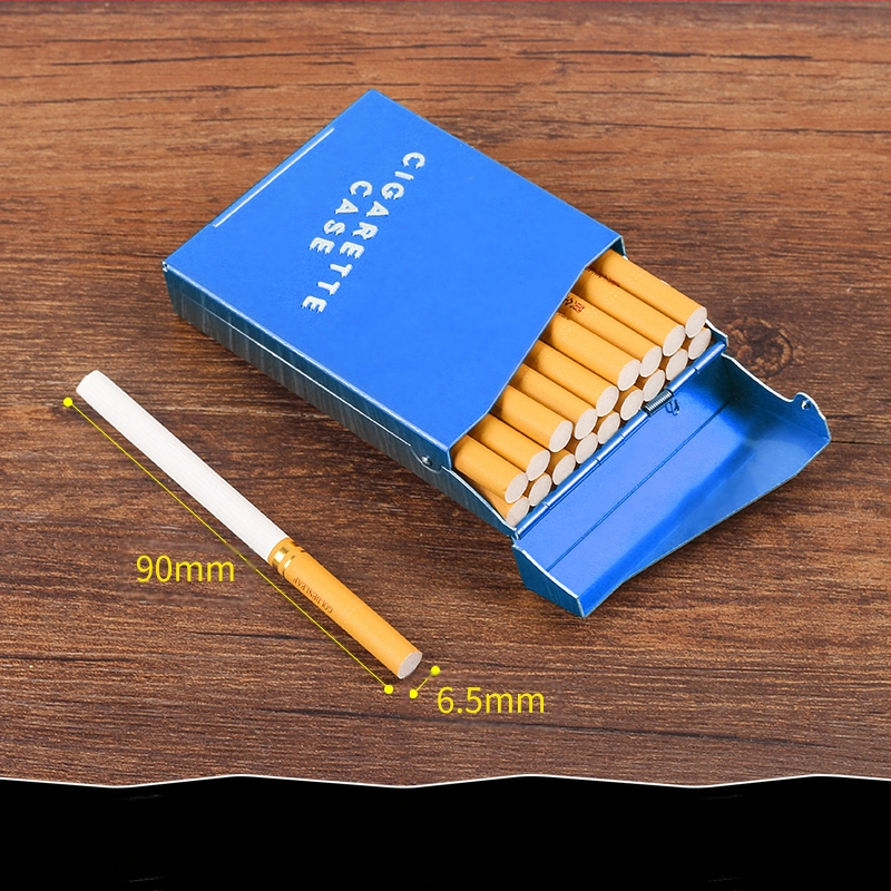 6,5 mm keskmise suurusega sigaretikarp 18 sigaretiga meestele ja naistele, loominguline metallist keskmise suurusega sigaretikarp, alumiiniumisulamist kaasaskantav suitsetamiskomplekt