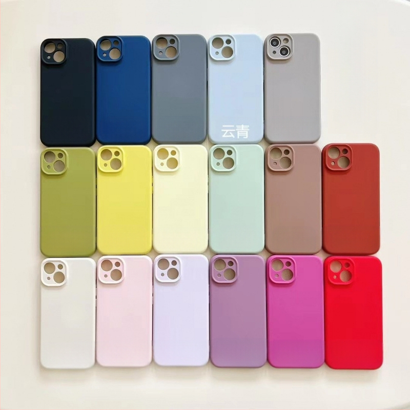 Piemērots Apple 15Pro šķidrā magnētiskā silikona maciņam Iphone14/13Promax Pure Color 16 universālajam aizsargmaciņam