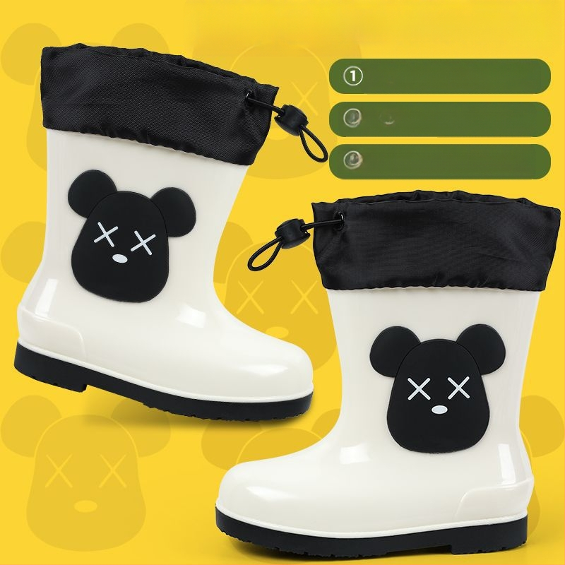 Παιδικές μπότες νερού για αγόρια και κορίτσια, παιδικά παπούτσια νερού με κινούμενα σχέδια, χαριτωμένες παιδικές μπότες νερού, αντιολισθητικά ζεστά αδιάβροχα παπούτσια φοιτητών