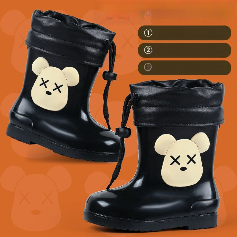Παιδικές μπότες νερού για αγόρια και κορίτσια, παιδικά παπούτσια νερού με κινούμενα σχέδια, χαριτωμένες παιδικές μπότες νερού, αντιολισθητικά ζεστά αδιάβροχα παπούτσια φοιτητών